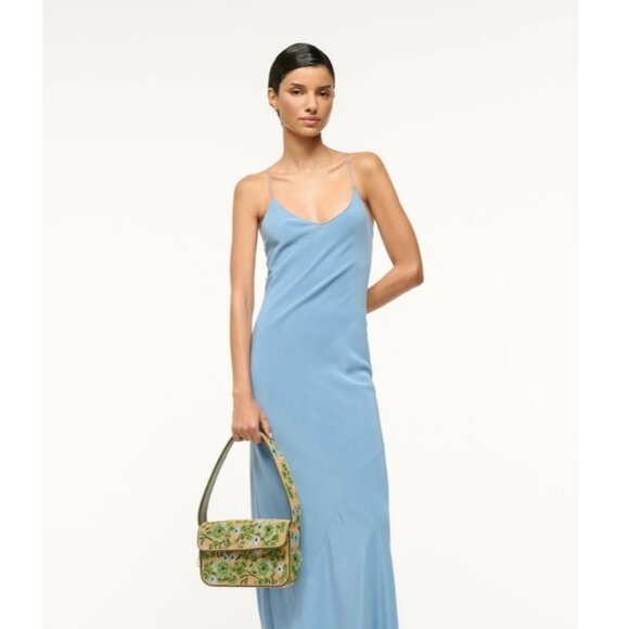 STAUD Tommy beaded floral shoulder bag + Dust bag Green Moss Tapestry - Picture 14 of 16